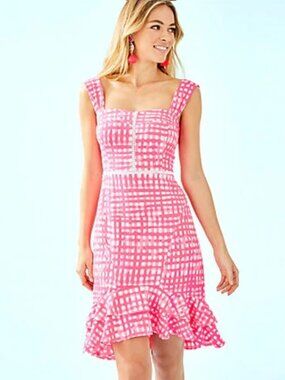 Avalyn Stretch Dress In Pink Tropics Feelin Beachy